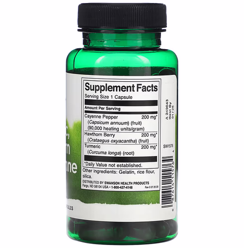 Swanson, Turmeric, Hawthorn and Cayenne, 60 Capsules Swanson, Turmeric, Hawthorn and Cayenne, 60 Capsules