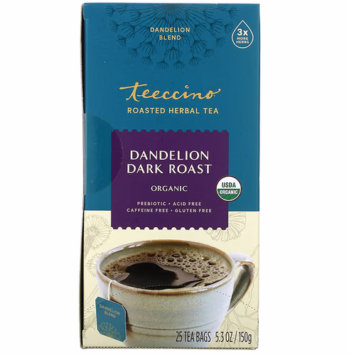 Teeccino 有機烘焙花草茶，蒲公英深度烘焙，不含咖啡因，25 茶包，5.3 盎司（150 克） 香港
