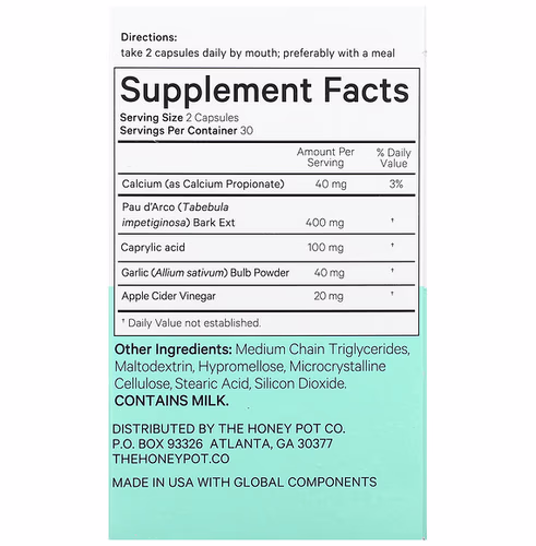 The Honey Pot Company, Yeast Balance, 60 Capsules The Honey Pot Company, Yeast Balance, 60 Capsules