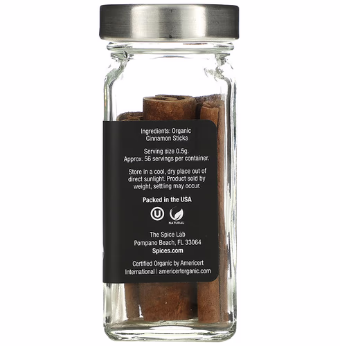 The Spice Lab, Organic Cinnamon Sticks, 1 oz (28 g) The Spice Lab, Organic Cinnamon Sticks, 1 oz (28 g)