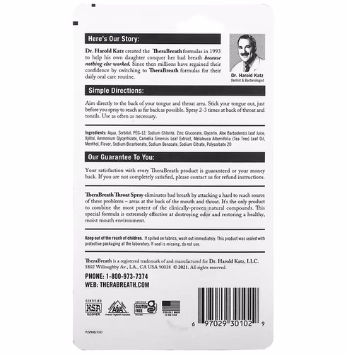 : TheraBreath, Fresh Breath, Throat Spray, 1 fl oz (30 ml)