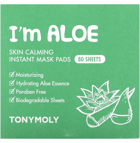 Tony Moly, I'm Aloe, Skin Calming Instant Beauty Mask Pads, 80 Sheets, 4.23 oz (120 g) each Tony Moly, I'm Aloe, Skin Calming Instant Beauty Mask Pads, 80 Sheets, 4.23 oz (120 g) each
