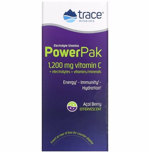 Trace Minerals, Electrolyte Stamina PowerPak, Acai Berry, 30 Packets, 0.18 oz (5.2 g) Each Trace Minerals, Electrolyte Stamina PowerPak, Acai Berry, 30 Packets, 0.18 oz (5.2 g) Each