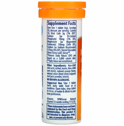 Trace Minerals, Magnesium Effervescent Tablets, Orange, 10 Tablets, 1.41 oz (40 g)