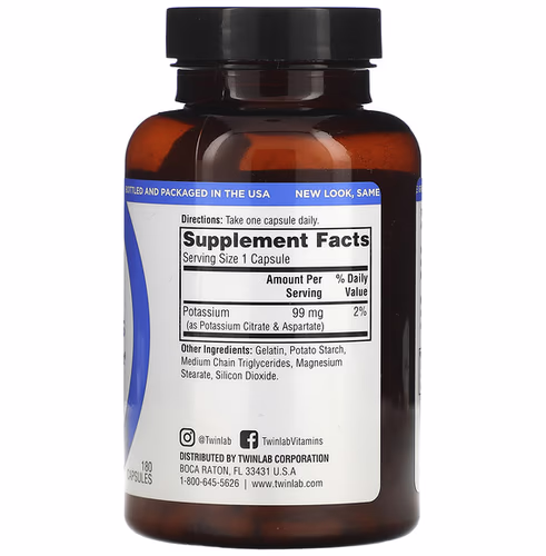 Twinlab, Potassium Caps, 180 Capsules