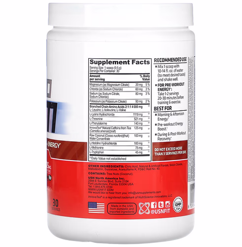 USN, Amino Stim, Essential Amino Acids + Energy, Fruit Punch, 10.05 oz (285 g) USN, Amino Stim, Essential Amino Acids + Energy, Fruit Punch, 10.05 oz (285 g)