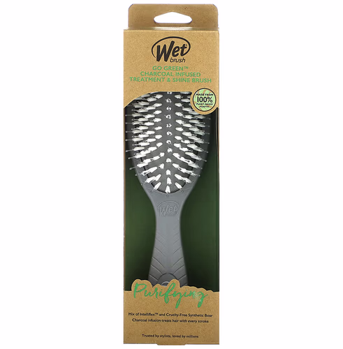 Wet Brush, Go Green, Charcoal Infused Treatment & Shine Brush, Grey, 1 Brush Wet Brush, Go Green, Charcoal Infused Treatment & Shine Brush, Grey, 1 Brush