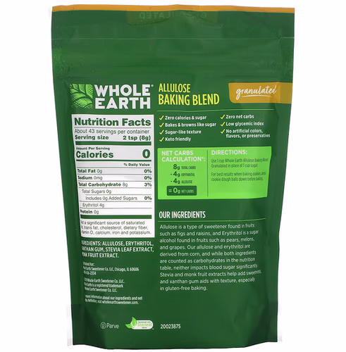 Whole Earth, Allulose Baking Blend, Granulated, 12 oz (340 g)