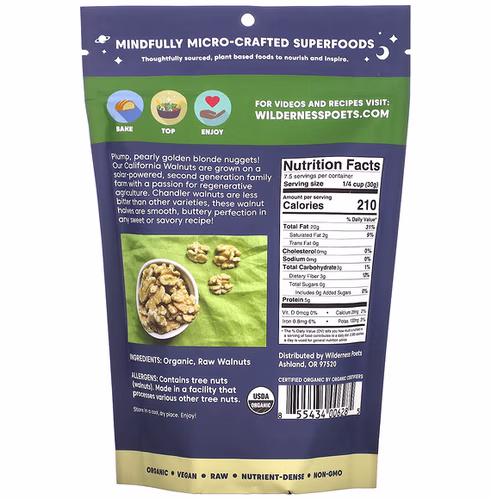 Wilderness Poets, Organic California Walnuts, 8 oz (226 g)