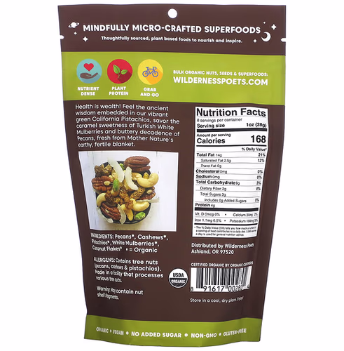 Wilderness Poets, Organic Wild Mix, Delight Trail Mix, 8 oz (226 g) Wilderness Poets, Organic Wild Mix, Delight Trail Mix, 8 oz (226 g)