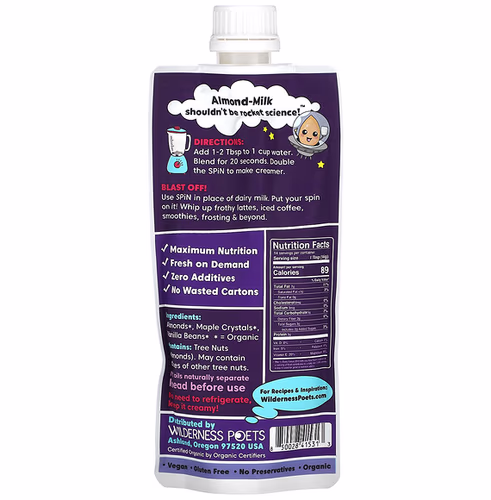 Wilderness Poets, Spin, Organic Almond-Milk Concentrate, Vanilla, 8 oz (227 g)
