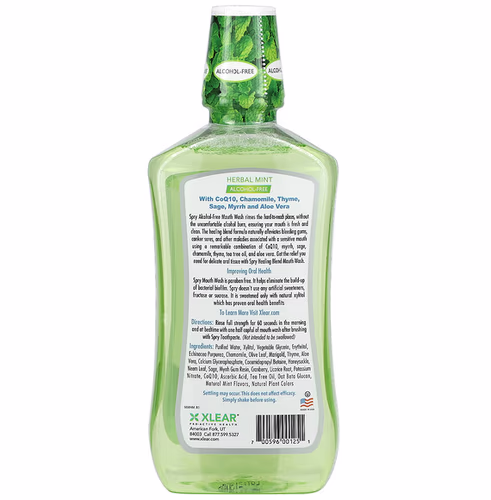 Xlear, Spry Mouth Wash, Healing Blend, Alcohol-Free, Natural Herbal Mint, 16 fl oz (473 ml)