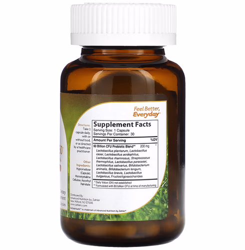 Zahler, BioDophilus60, Advanced Probiotic Formula, 60 Billion CFU, 30 Capsules