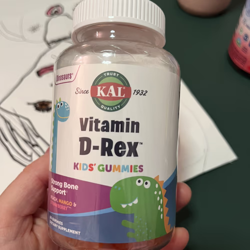 KAL 兒童維生素 D-Rex 軟糖，桃子、芒果和草莓，60 粒軟糖 香港