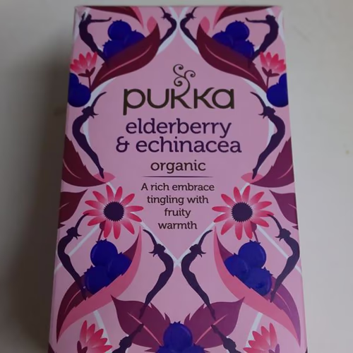 Pukka Herbs 有機花草茶，接骨木果和紫錐菊，20 袋，每袋 0.07 盎司（2 克） 香港