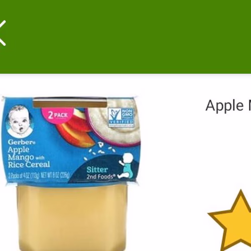 Gerber 蘋果芒果米粉,第二食品,2 包,每包 4 盎司(113 克) 香港 Gerber 蘋果芒果米粉,第二食品,2 包,每包 4 盎司(113 克) 香港