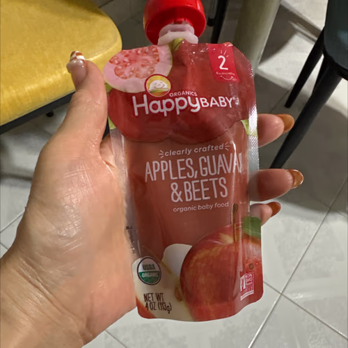 Happy Family Organics Happy Baby，有機嬰兒食品，6 個月以上，蘋果、番石榴和甜菜，4 盎司（113 克） 香港