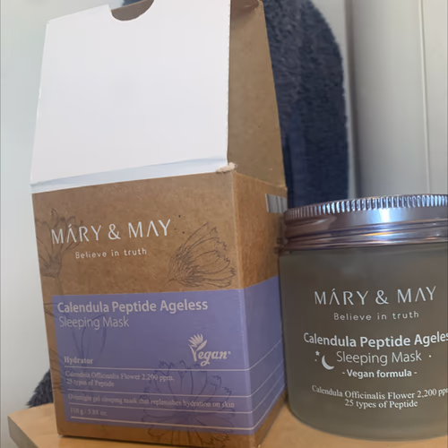 Mary & May 金盞花勝肽 Ageless,睡眠美容面膜,3.88 盎司(110 克) 香港 Mary & May 金盞花勝肽 Ageless,睡眠美容面膜,3.88 盎司(110 克) 香港