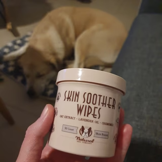 Natural Dog Company 皮膚舒緩濕紙巾，狗狗用，所有年齡段，50 片濕紙巾 HK