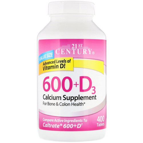 21st Century, 600+D3, Calcium Supplement, 400 Caplets Review