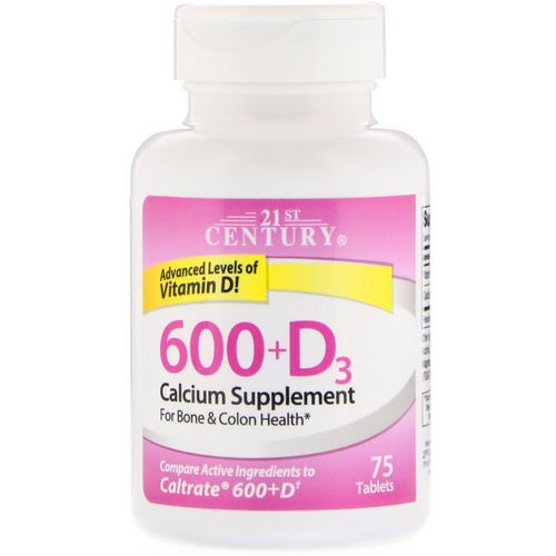 21st Century, 600+D3, Calcium Supplement, 75 Tablets Review