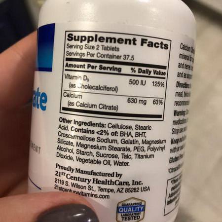 21st Century Calcium Plus Vitamin D - 鈣加維生素D, 鈣, 礦物質, 補品