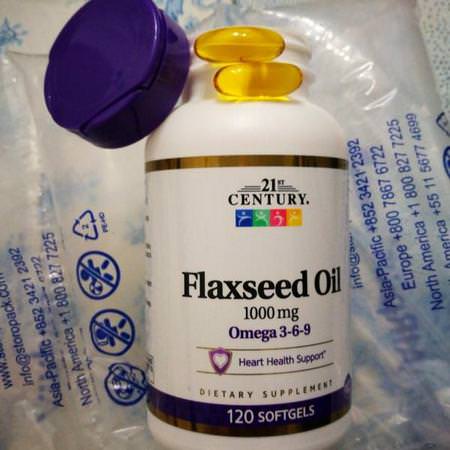 21st Century Flax Seed Supplements - 亞麻籽補品, 歐米茄EPA DHA, 魚油, 補品