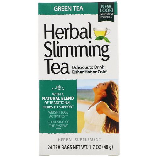 21st Century, Herbal Slimming Tea, Green Tea, Caffeine Free, 24 Tea Bags, 1.6 oz (45 g) Review