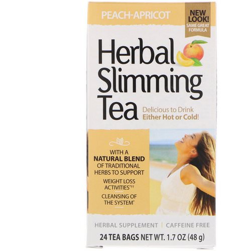 21st Century, Herbal Slimming Tea, Peach-Apricot, Caffeine Free, 24 Tea Bags, 1.6 oz (45 g) Review