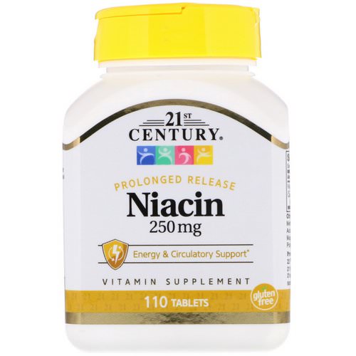 21st Century, Niacin, Prolonged Release, 250 mg, 110 Tablets Review