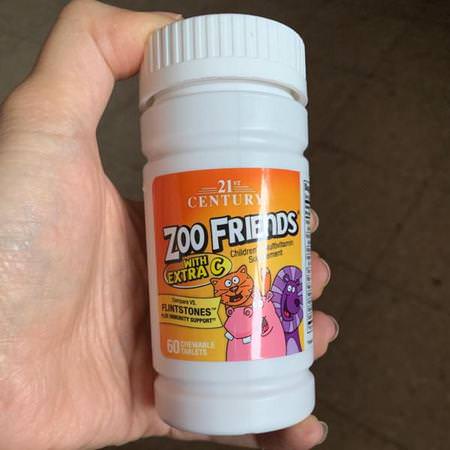 21st Century, Zoo Friends with Extra C, 60 Chewable Tablets