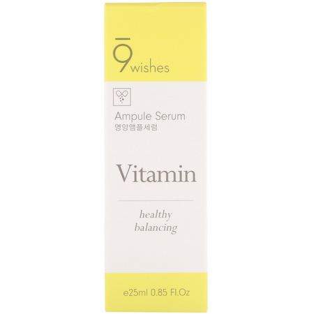 治療, 血清: 9Wishes, Ampule Serum, Vitamin, 0.85 fl oz (25 ml)