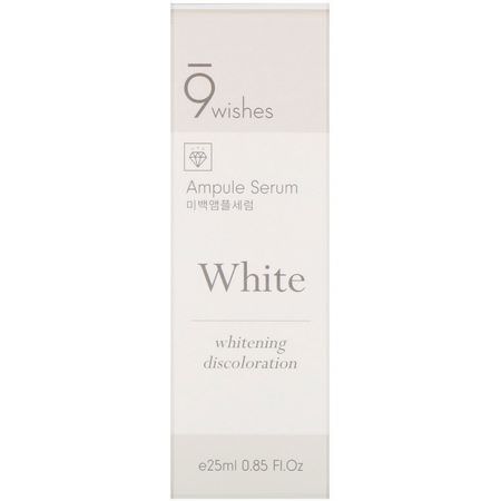 提亮精華液: 9Wishes, Ampule Serum, White, 0.85 fl oz (25 ml)