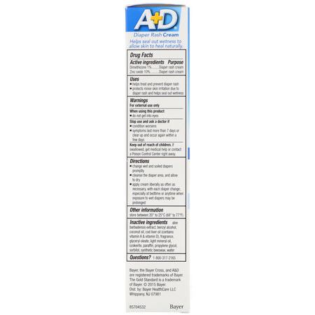 尿布疹治療, 尿布: A+D, Diaper Rash Cream with Dimethicone and Zinc Oxide, 1.5 oz (42.5 g)