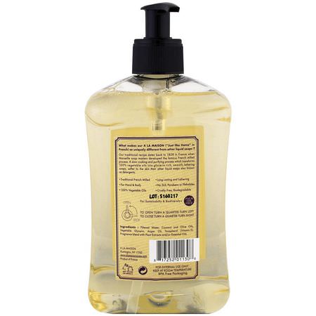 沐浴露, 沐浴露: A La Maison de Provence, Hand and Body Liquid Soap, Fig and Basil, 16.9 fl oz (500 ml)