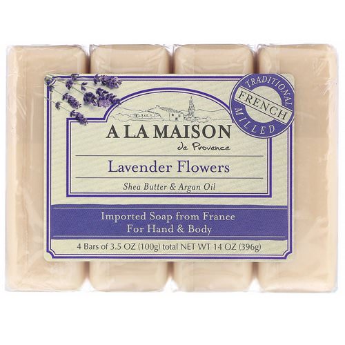 A La Maison de Provence, Hand & Body Bar Soap, Lavender Flowers, 4 Bars, 3.5 oz (100 g) Each Review