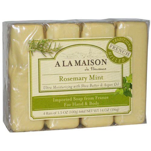 A La Maison de Provence, Hand & Body Bar Soap, Rosemary Mint, 4 Bars, 3.5 oz (100 g) Each Review
