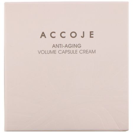 面部保濕霜, 護膚: Accoje, Anti-Aging, Volume Capsule Cream, 50 ml