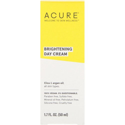 Acure, Brightening Day Cream, All Skin Types, 1.7 fl oz (50 ml) Review