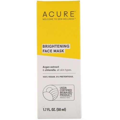 Acure, Brightening Face Mask, 1.7 fl oz (50 ml) Review