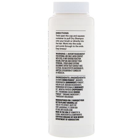 乾性洗髮水, 護髮: Acure, Dry Shampoo, For Brunette to Dark Hair, 1.7 oz (48 g)
