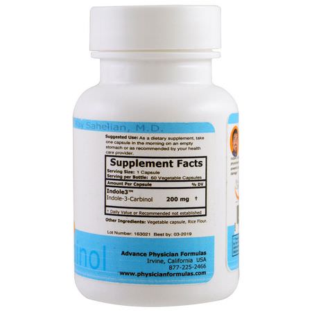 吲哚3甲醇, 抗氧化劑: Advance Physician Formulas, Indole-3-Carbinol, 200 mg, 60 Veggie Caps