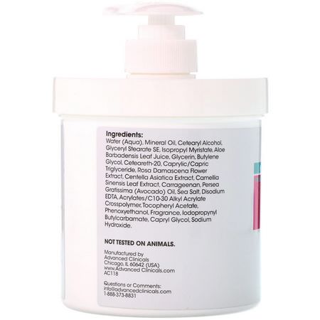 乳液浴: Advanced Clinicals, Anti-Aging Rescue Cream, Bulgarian Rose, 16 oz (454 g)