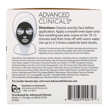 Advanced Clinicals Clay Masks - 泥膜, 果皮, 面膜, 美容