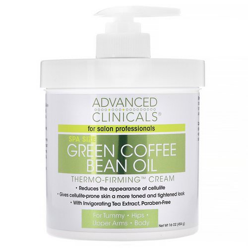 Advanced Clinicals, Green Coffee Bean Oil, Thermo-Firming Cream, 16 oz (454 g) Review