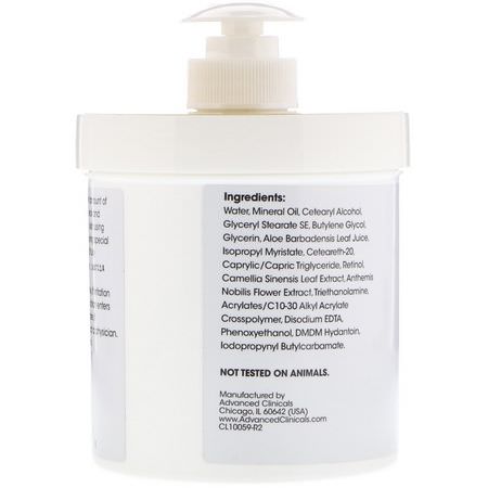面霜, 面部保濕霜: Advanced Clinicals, Retinol, Advanced Firming Cream, 16 oz (454 g)