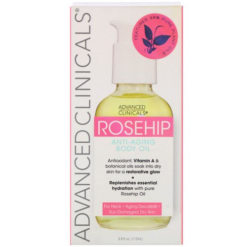 Advanced Clinicals, Rosehip, Anti-Aging Body Oil, 3.8 fl oz (112 ml) Review