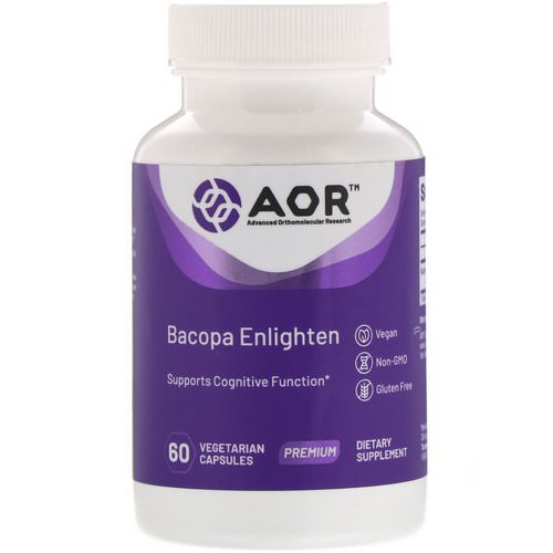 Advanced Orthomolecular Research AOR, Bacopa Enlighten, 60 Vegetarian Capsules Review
