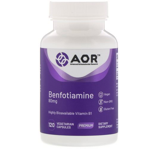 Advanced Orthomolecular Research AOR, Benfotiamine, 80 mg, 120 Vegetarian Capsules Review