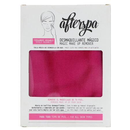 美容, 化妝刷: AfterSpa, Magic Make Up Remover Reusable Cloth, Pink, 1 Cloth